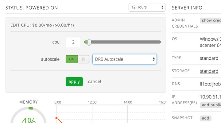 Set Vertical Autoscale Policy To Cloud Servers