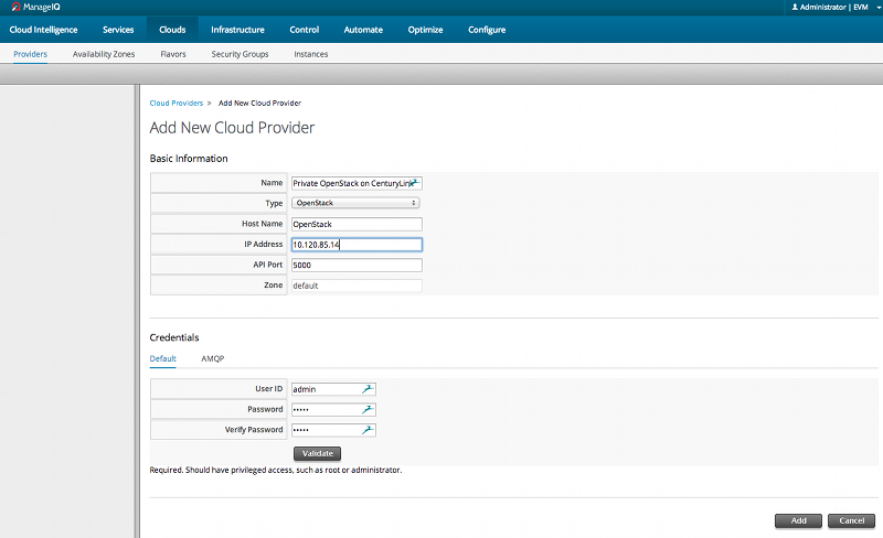 Using Manageiq To Manage Openstack Centurylink Cloud - 