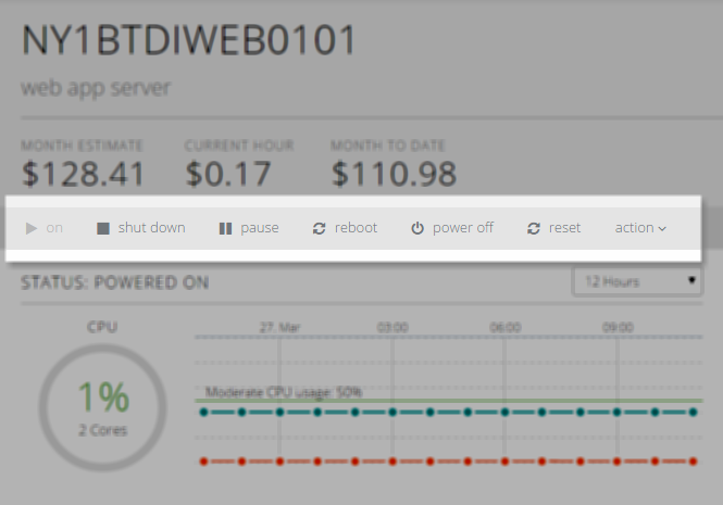 Data Center Menu