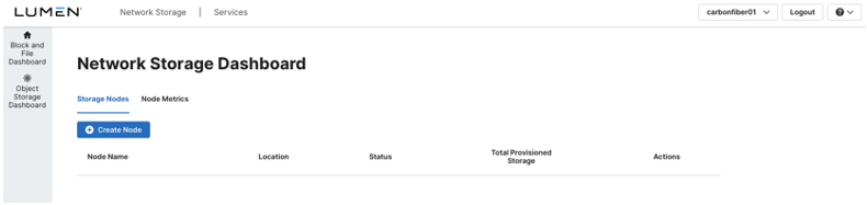 Network Storage Dashboard