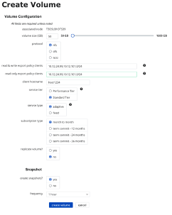 Create NFS Volume