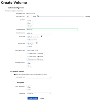 Create NFS Volume