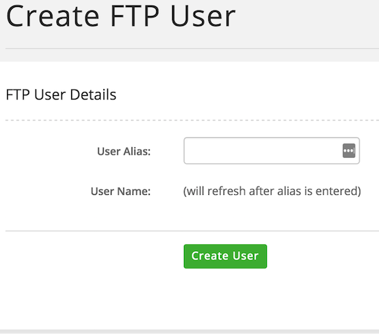Create FTP User