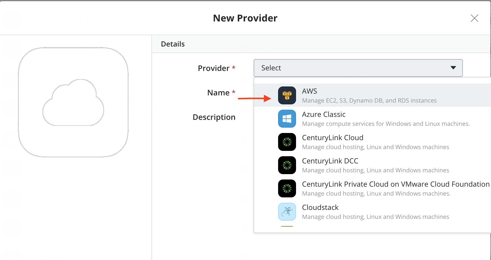 Amazon Web Servies Provider