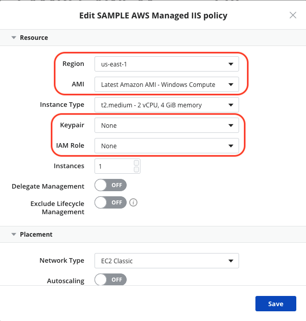 Edit resources in DP policy edit