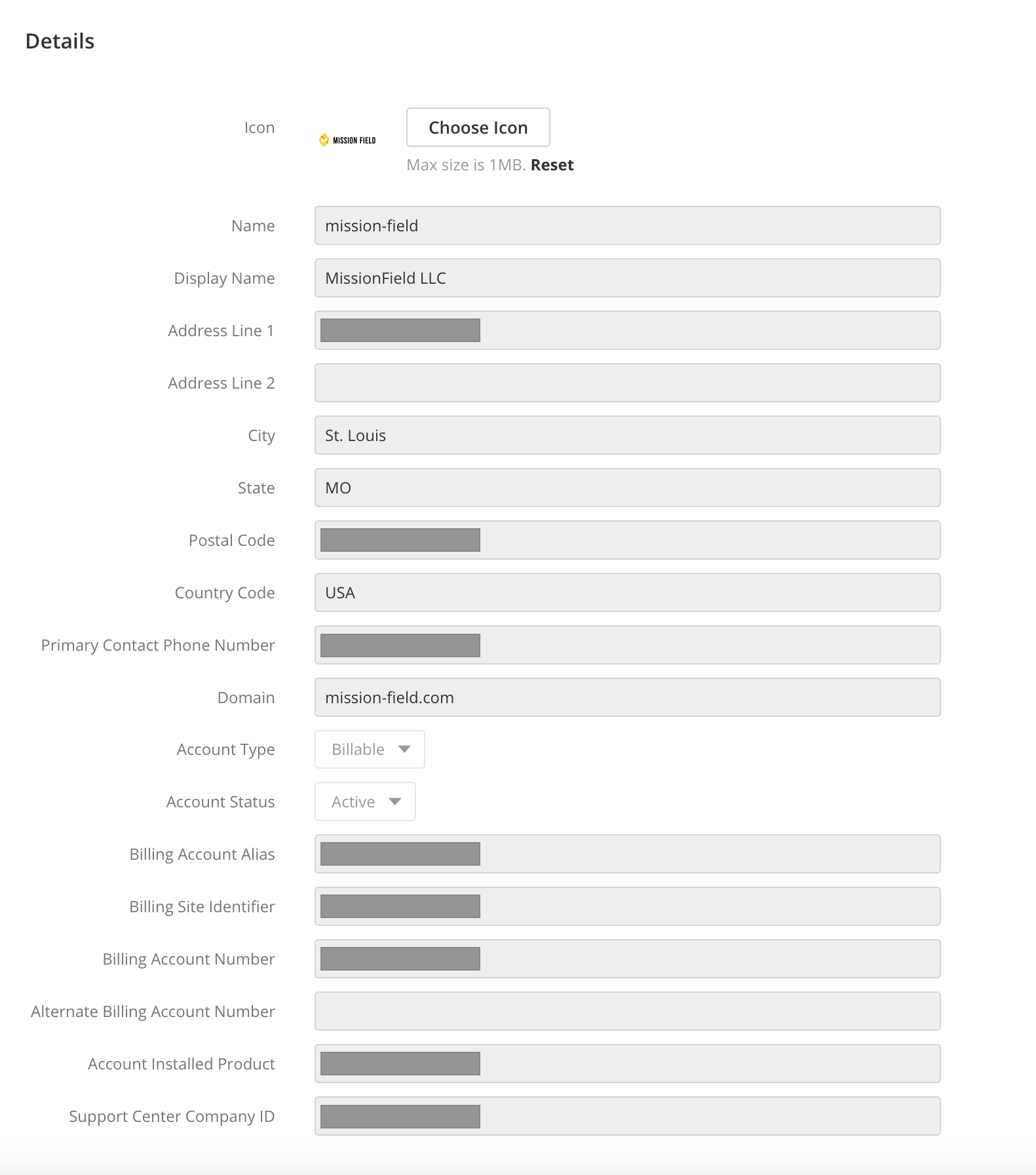 Organization Settings - Details