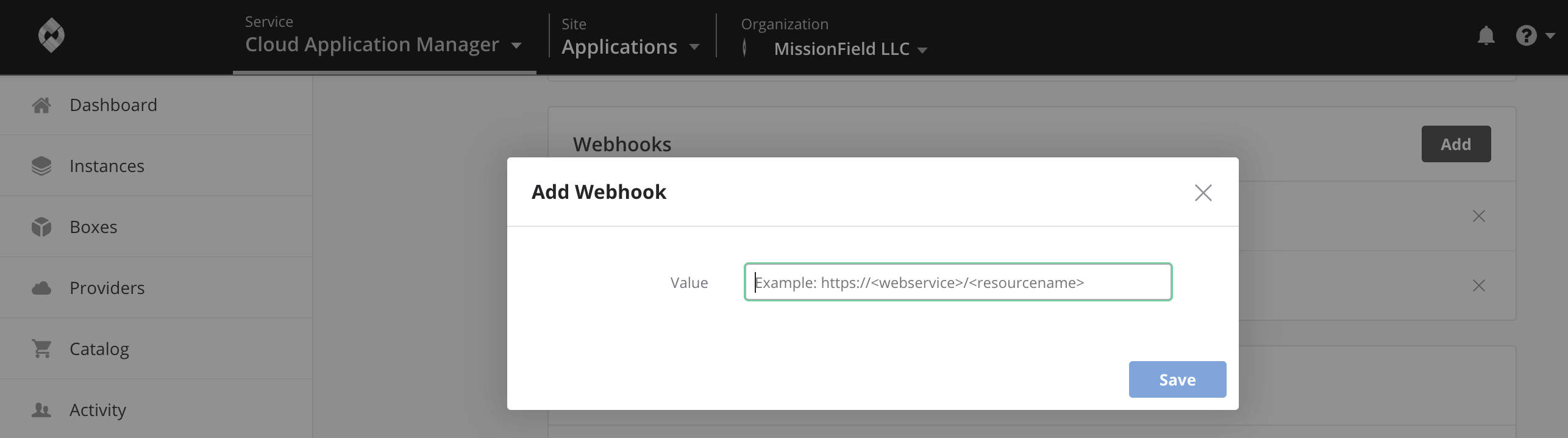 Infoblox Web Service Webhook