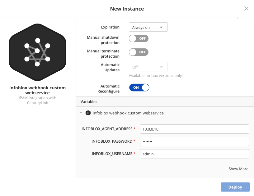 Deploy Custom Infoblox Web Service