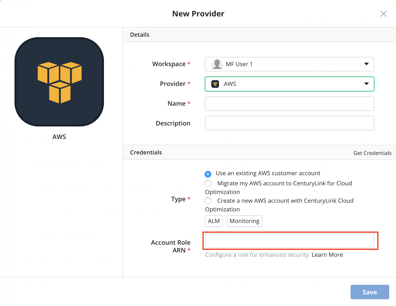 New AWS Provider role ARN