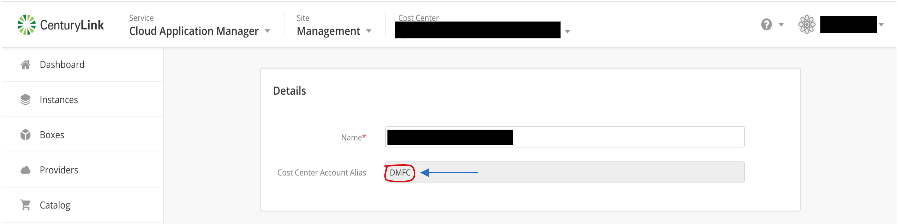 Cost Center Account Alias