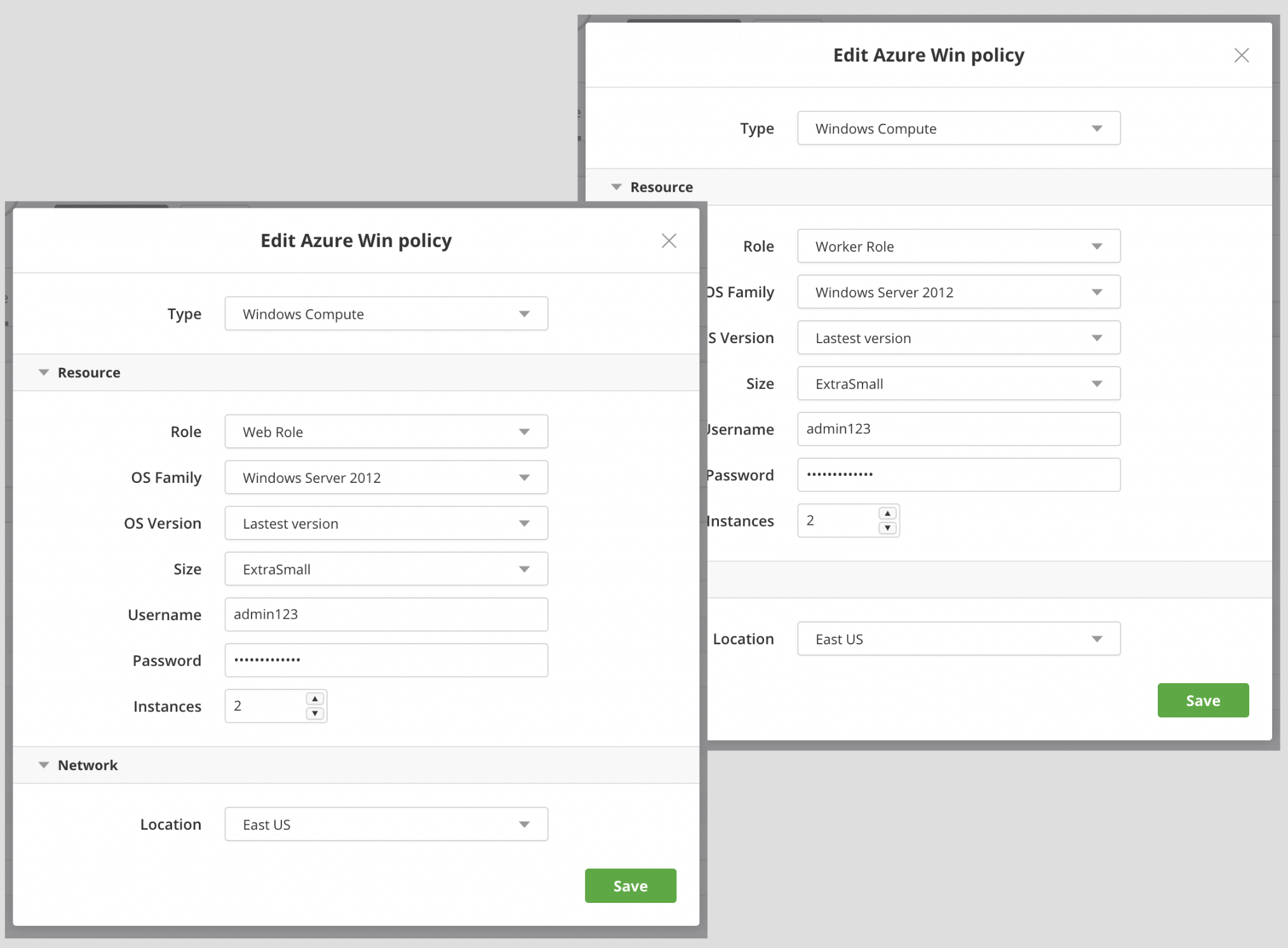 Azure Classic Web worker roles deployment profiles