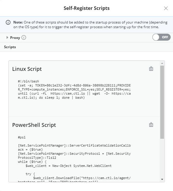 Self-Register Scripts