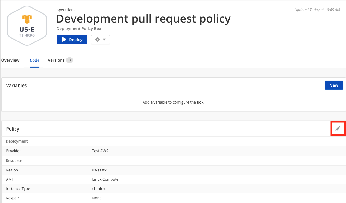 New virtual of physical machine policy box