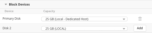 Block devices section of deployment policy