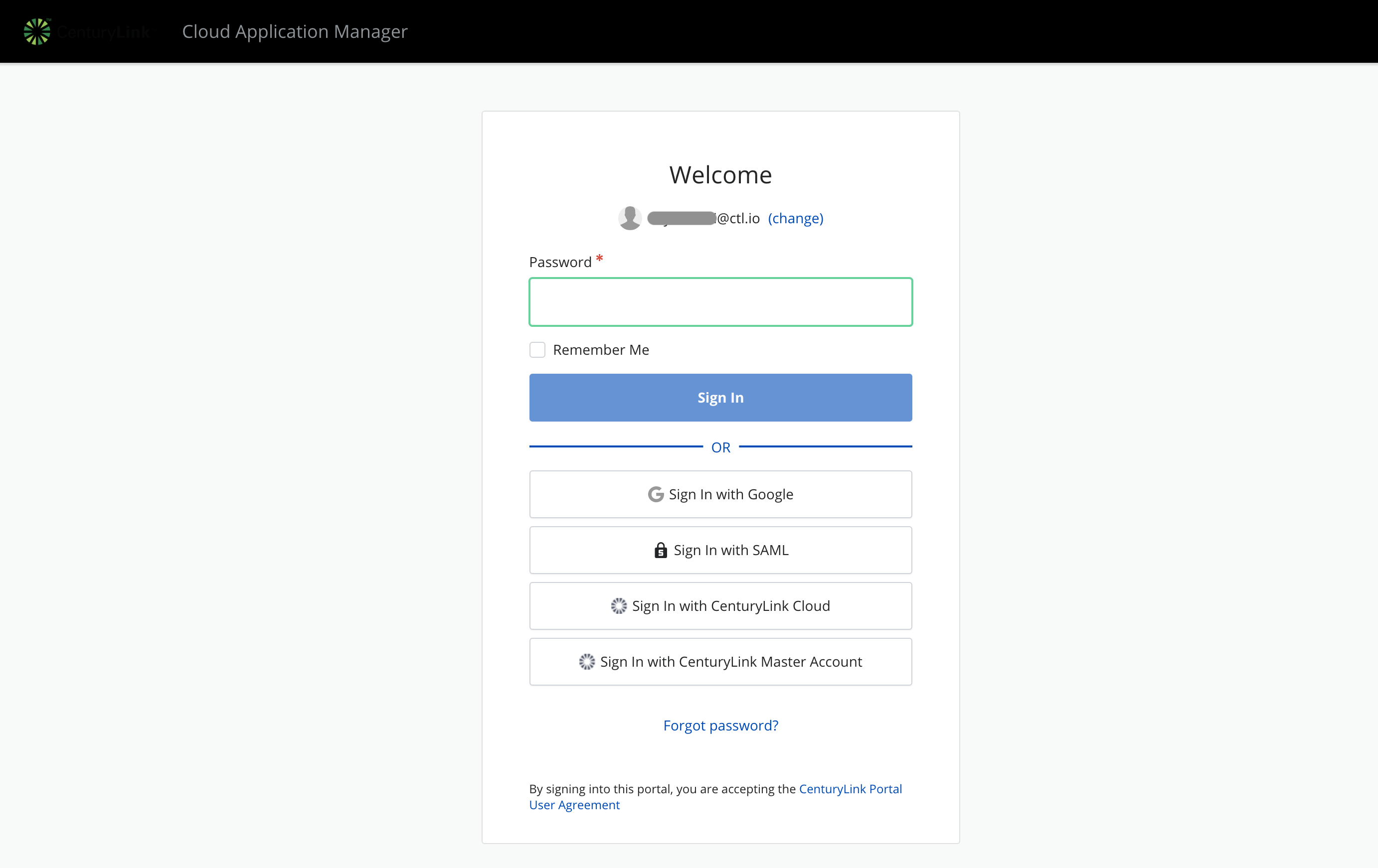 Getting Started - Login page