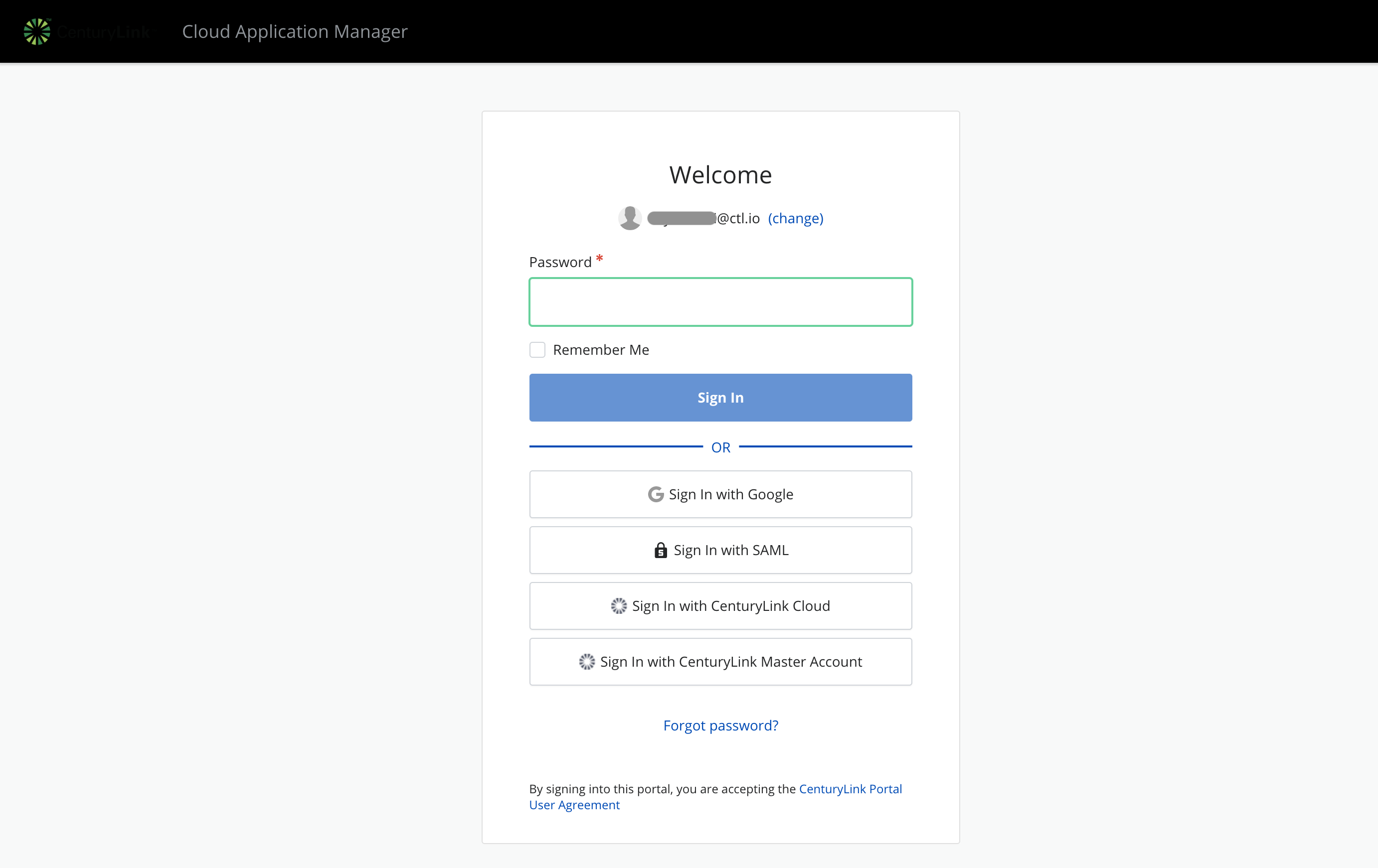 CAM Login Page