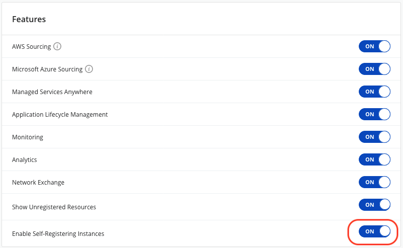 Self-register Organization toggle