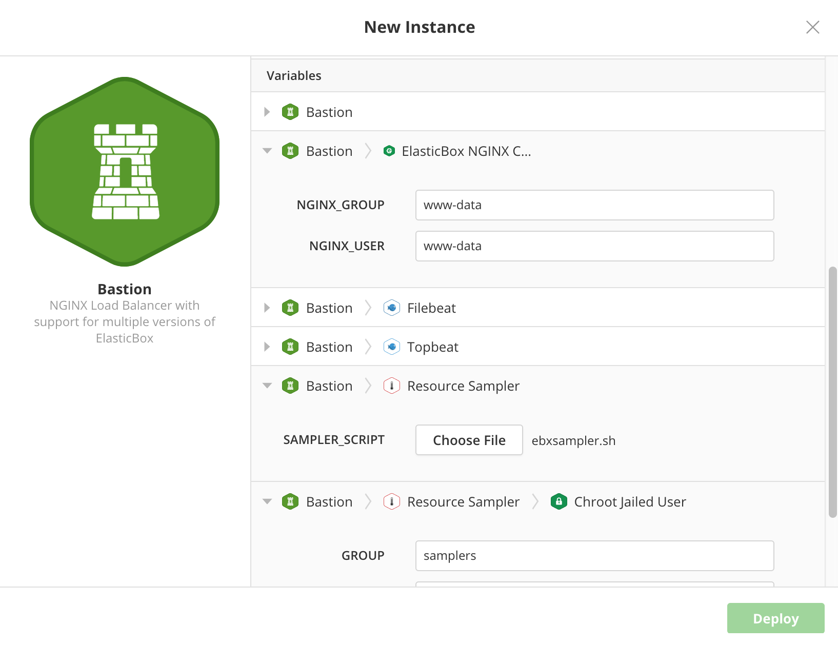 Providing default configuration values to new instances