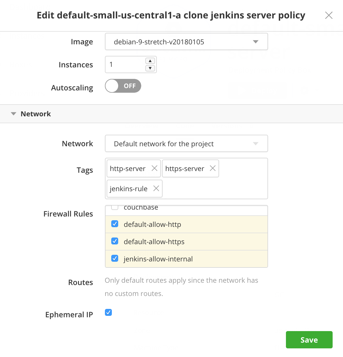 CAM jenkins server deploy-policy config