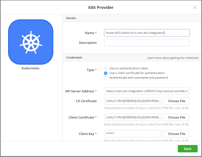 Configuring a Kubernetes Provider