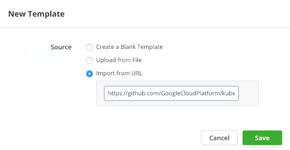 Importing Kubernetes templates from a Github repository