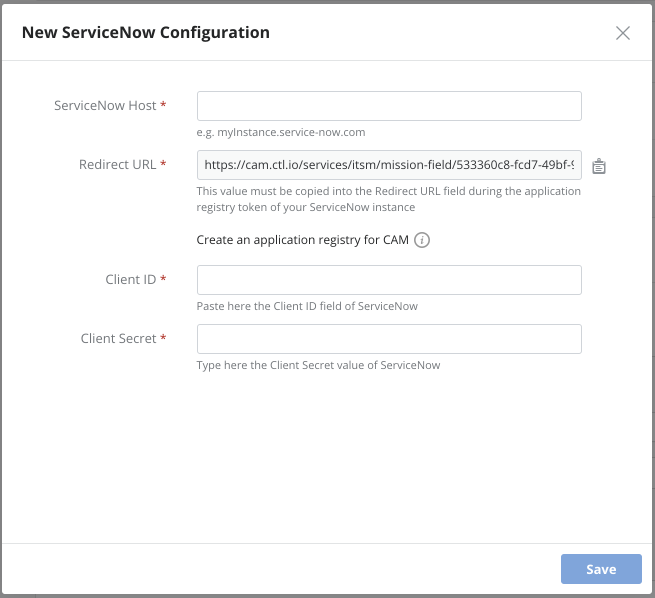 ServiceNow CMDB form