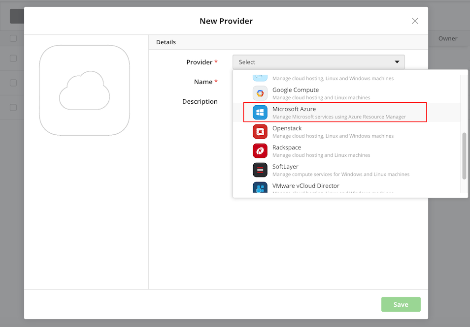 Microsoft Azure - Add Provider