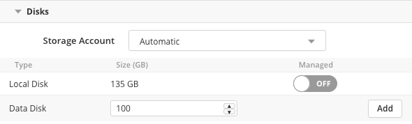 Microsoft Azure Deployment Options - Disks