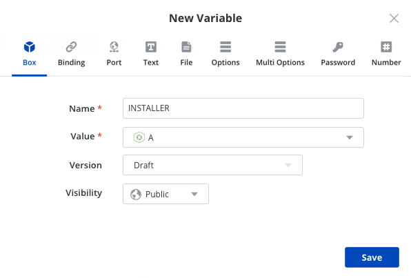 Adding Box type variable