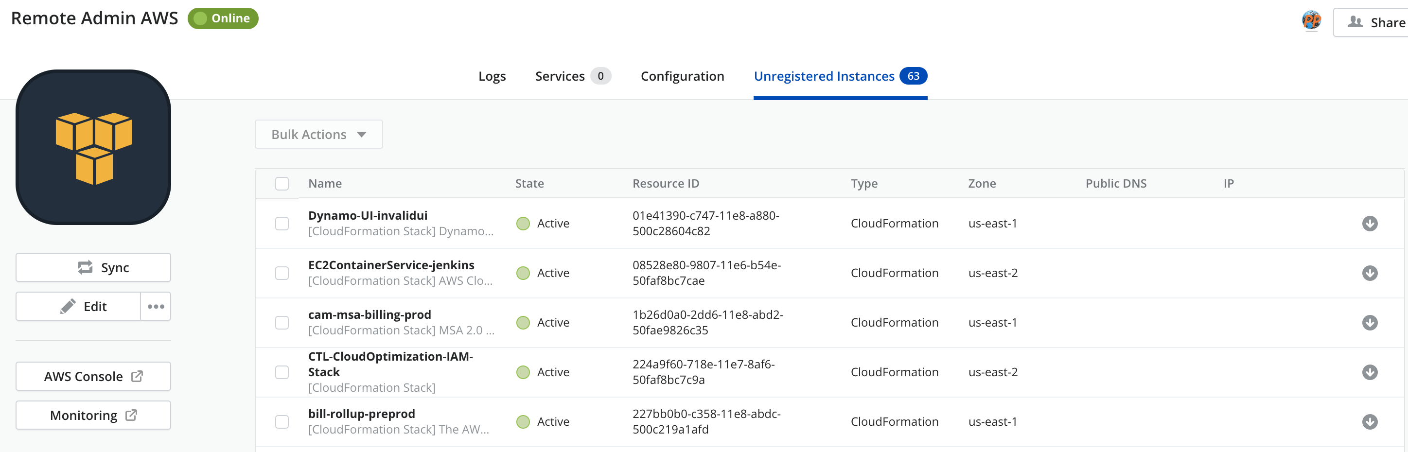 Locate Unregistered Instances