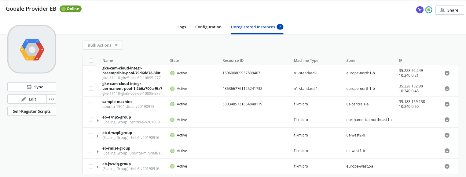 Locate Unregistered Instances