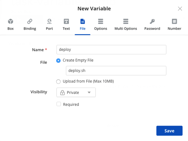 new file variable