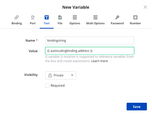 Binding variable value