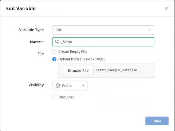 Add SQL file as variable