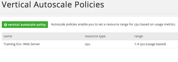 Autoscale Policy