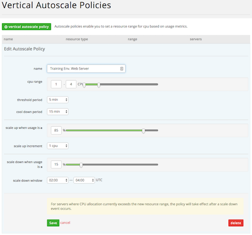 Autoscale Policy