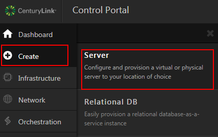 create server menu