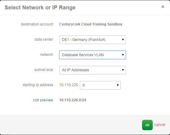 CIDR range