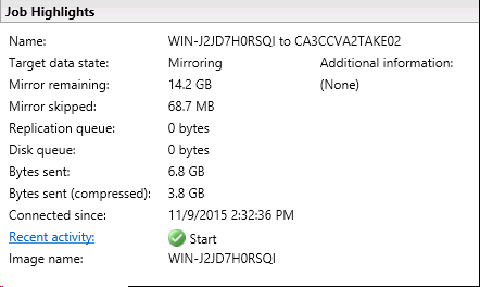 DT console DR job highlights source