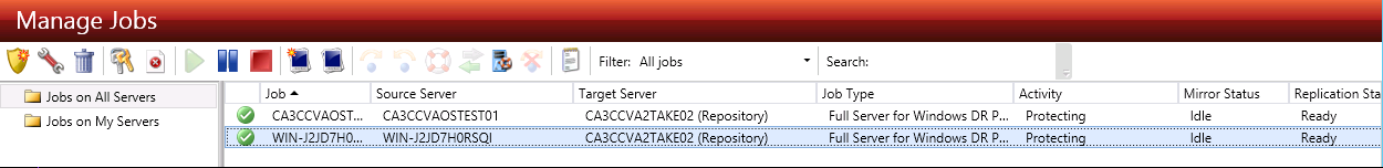 DT console DR manage servers source