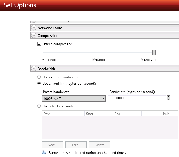 DT console DR options recover network