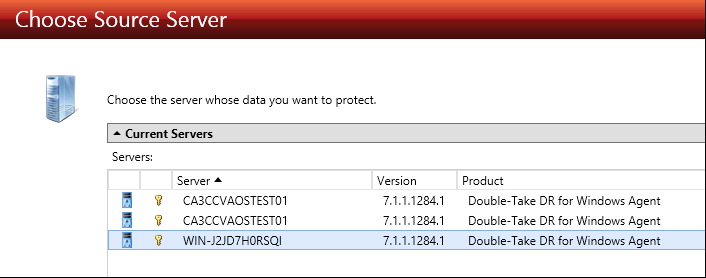 DT console DR source server