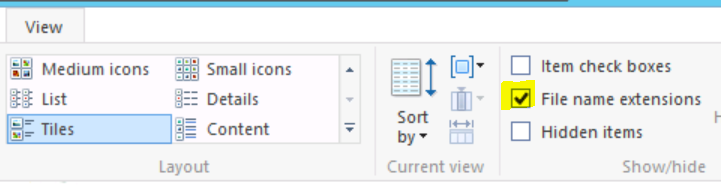 Show File Extensions