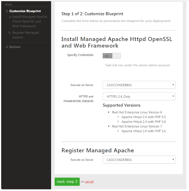 managed apache step 2