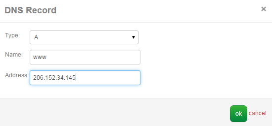 add A Record to dns