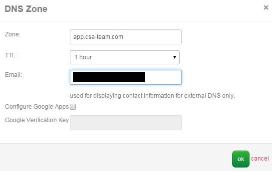 create dns zone for subdomain
