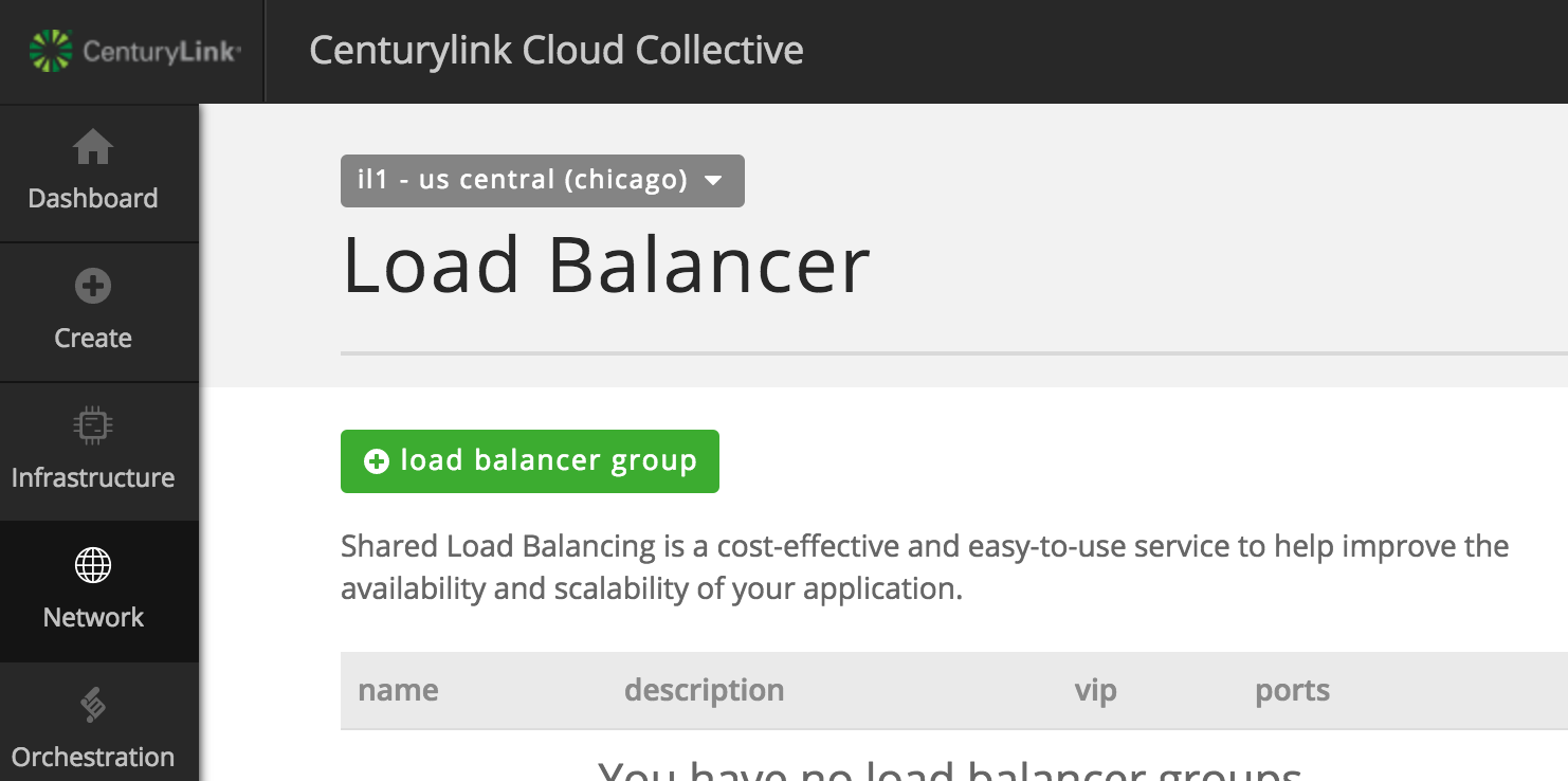 Creating a load balancer group