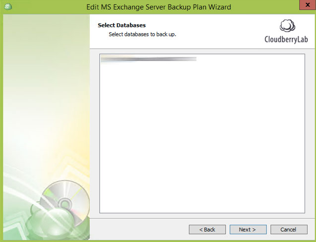 Select the Exchange databases to archive