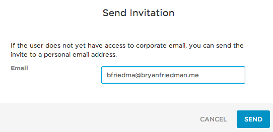 Send Invite Dialog